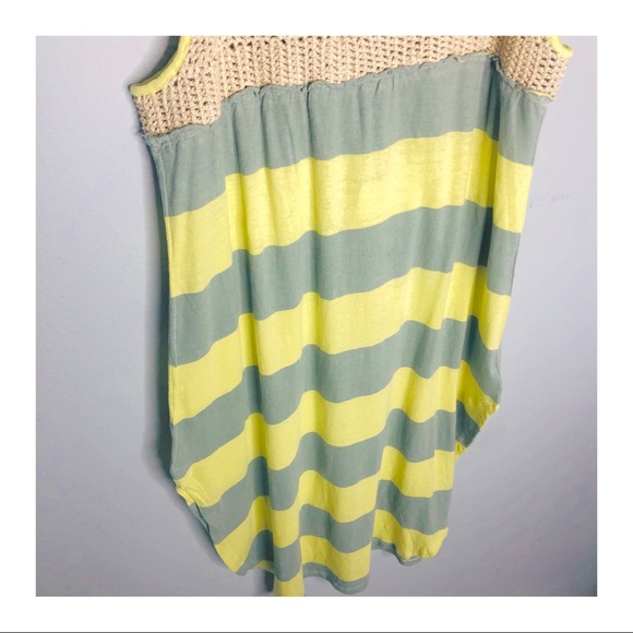 Free People Luca Yellow/Green Striped Sundress - Picture 4 of 6